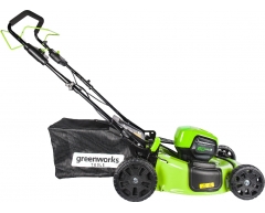 Газонокосилка аккумуляторная Greenworks GD 60 LM 51 SP без АКБ и ЗУ, 51 Ширина скашивания, 20-80 Высота скашивания, опция Тип аккумулятора, опция Напряжение аккумулятора, опция Емкость аккумулятора