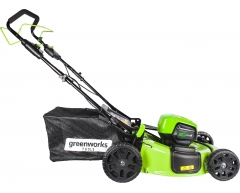Газонокосилка аккумуляторная Greenworks GD 60 LM 51 SP c АКБ и ЗУ, 51 Ширина скашивания, 20-80 Высота скашивания, Li-Ion Тип аккумулятора, 60 Напряжение аккумулятора, 4.0 Емкость аккумулятора