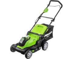 Газонокосилка аккумуляторная Greenworks G 40 LM 41 K6 c АКБ и ЗУ, 40 Ширина скашивания, 20-70 Высота скашивания, Li-ion Тип аккумулятора, 40 Напряжение аккумулятора, 6.0 Емкость аккумулятора