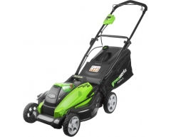 Газонокосилка аккумуляторная Greenworks G 40 LM 45 без АКБ и ЗУ, 45 Ширина скашивания, 20-70 Высота скашивания, опция Тип аккумулятора, опция Напряжение аккумулятора, опция Емкость аккумулятора