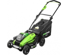 Газонокосилка аккумуляторная Greenworks GD 40 LM 45 без АКБ и ЗУ, 45 Ширина скашивания, 20-70 Высота скашивания, опция Тип аккумулятора, опция Напряжение аккумулятора, опция Емкость аккумулятора