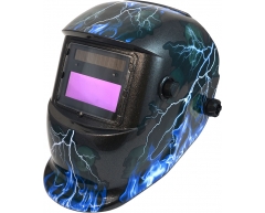 Маска сварщика TSS Молнии TN 08.71 с автозатемнением, 94х37 Размер экрана, 2 Количество сенсоров, 9-13 Степень затемнения, 0.45 Вес нетто