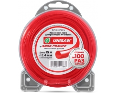 Леска триммерная Unisaw 2.4 мм (15 м), круглое Тип сечения, 2.4 Диаметр лески, 15 Длина лески