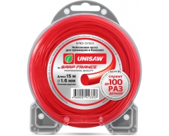 Леска триммерная Unisaw 1.6 мм (15 м), круглое Тип сечения, 1.6 Диаметр лески, 15 Длина лески