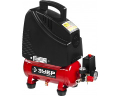 Компрессор безмасляный ЗУБР ЗКП-180-6-1.1-Н3, 6 л, 180 л/мин, 1.1 кВт, 230 В