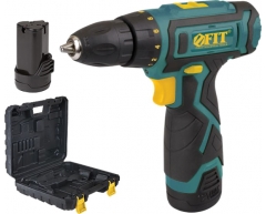 Дрель-шуруповерт аккумуляторная FIT 80182, 20 max, 8 max, Li-Ion Тип аккумулятора, 12 Напряжение аккумулятора, 1.3 Емкость аккумулятора