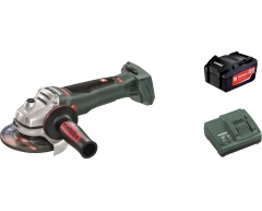 Аккумуляторная угловая шлифмашина Metabo WB 18 LTX BL 125 Quick (1x4.0 Ач), 125 Диаметр диска, 18 Напряжение аккумулятора, 3.5 Емкость аккумулятора
