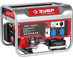 Бензиновый генератор ЗУБР ЗЭСБ-3500-ЭМ2, 230 В, 3.0 кВт