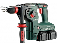 Перфоратор аккумуляторный Metabo KHA 36-18 LTX (2x3.5 Ач), трехрежимный Количество режимов, 3.1 Энергия удара, 4.7 Вес нетто, Li-Ion Тип аккумулятора, 18 Напряжение аккумулятора, 3.5 Емкость аккумулятора