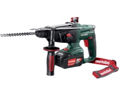 Перфоратор аккумуляторный Metabo KHA 18 LTX (2x4.0 Ач), трехрежимный Количество режимов, 2.2 Энергия удара, 2.9 Вес нетто, Li-Ion Тип аккумулятора, 18 Напряжение аккумулятора, 4.0 Емкость аккумулятора