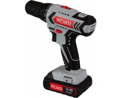Дрель-шуруповерт аккумуляторная Ресанта ДА-14-2ЛК, 45 max, 25 max, 10 max, Li-Ion Тип аккумулятора, 14.4 Напряжение аккумулятора, 2.0 Емкость аккумулятора