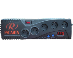 Стабилизатор напряжения электронный Ресанта С 1000, напольный Тип установки, 0.9 Максимальная мощность, 202-238 Диапазон стабилизации, 220 Выходное напряжение