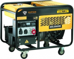 Бензиновый генератор Kipor KGE 12 E3, 400/230 В, 7.7 кВт