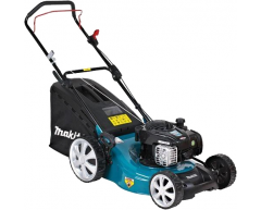 Газонокосилка бензиновая Makita PLM 4626 N, несамоходная Тип передвижения, 46 см, нет Боковой выброс, есть Мульчирование, 60 л, B&S Модель двигателя