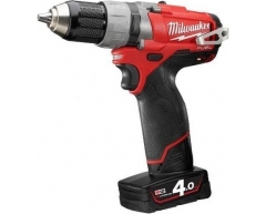 Дрель-шуруповерт аккумуляторная Milwaukee M12 CDD-402C Fuel, 44 max, 25 max, 13 max, Li-Ion Тип аккумулятора, 12 Напряжение аккумулятора, 4.0 Емкость аккумулятора