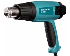 Фен строительный Hyundai H 2000, 350-550 Рабочая температура, 300-500 Поток воздуха, 0.6 Вес нетто, 2000 Мощность