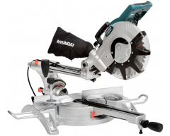 Торцовочная пила Hyundai M 2500-255 S, 255 мм, 75 мм, 340 мм, есть Лазерный указатель, нет Подсветка рабочей зоны, 2100 Вт