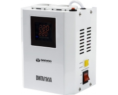 Стабилизатор напряжения электронный Daewoo DW-TM 1 KVA, настенный Тип установки, 1.0 Максимальная мощность, 140-270 Диапазон стабилизации, 220 Выходное напряжение
