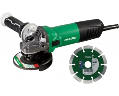 Угловая шлифмашина Hitachi G 12 SW + алмазный диск Carat, 115 мм, 1200 Вт, 11500 об/мин