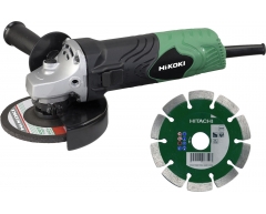 Угловая шлифмашина Hitachi G 13 SN + алмазный диск Carat, 125 мм, 840 Вт, 10000 об/мин