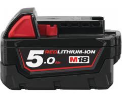 Аккумулятор Milwaukee M18 B5, Li-Ion Тип аккумулятора, 18 Напряжение аккумулятора, 5.0 Емкость аккумулятора