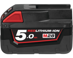 Аккумулятор Milwaukee M28 B5, Li-Ion Тип аккумулятора, 28 Напряжение аккумулятора, 5.0 Емкость аккумулятора