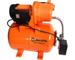 Насосная станция Вихрь АСВ 1200/24Ч, чистая Назначение насоса, 70 л/мин, 45 м, 24 л, 1200 Вт