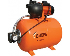 Насосная станция Вихрь АСВ 800/50, чистая Назначение насоса, 60 л/мин, 40 м, 50 л, 800 Вт