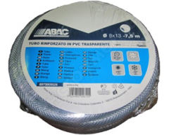 Шланг прямой Abac 776608, ПВХ Материал шланга, 10 max, 6 Внутренний диаметр, 11 Внешний диаметр, 7.5 Длина шланга