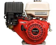 Бензиновый двигатель Grost GX 270 (S тип), 9.0 Мощность (3600 об/мин), 270 Рабочий объем, 1.1 Объем масляного картера, ручной Запуск, 5.3 Объем топливного бака