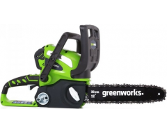 Цепная пила аккумуляторная Greenworks G 40 CS 30, 30.4 Длина шины, 3.65 Вес нетто, опция Тип аккумулятора, опция Напряжение аккумулятора, опция Емкость аккумулятора
