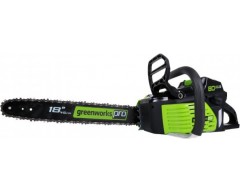 Цепная пила аккумуляторная Greenworks GD 80 CS 50, 45.8 Длина шины, 6.45 Вес нетто, опция Тип аккумулятора, опция Напряжение аккумулятора, опция Емкость аккумулятора
