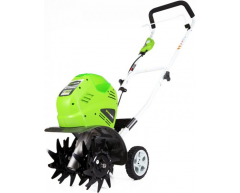 Культиватор аккумуляторный Greenworks G 40 TL, 1 Количество скоростей, 26 Ширина обработки, 12.7 Глубина обработки, опция Тип аккумулятора, опция Напряжение аккумулятора, опция Емкость аккумулятора